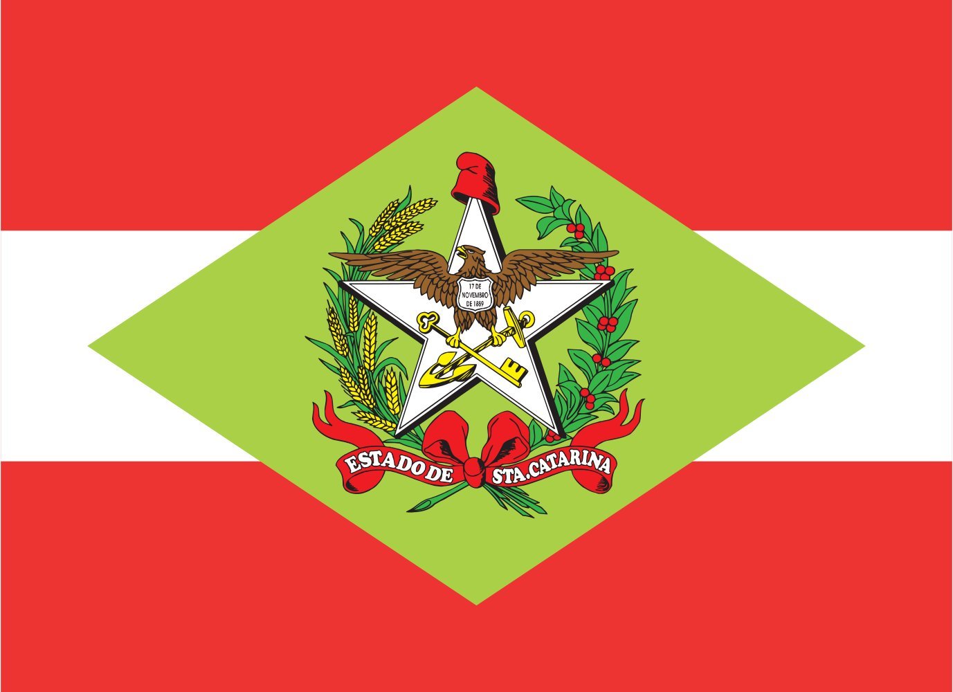 Drapeau Santa Catarina XXL format paysage géant de 3.75m² pour extérieur