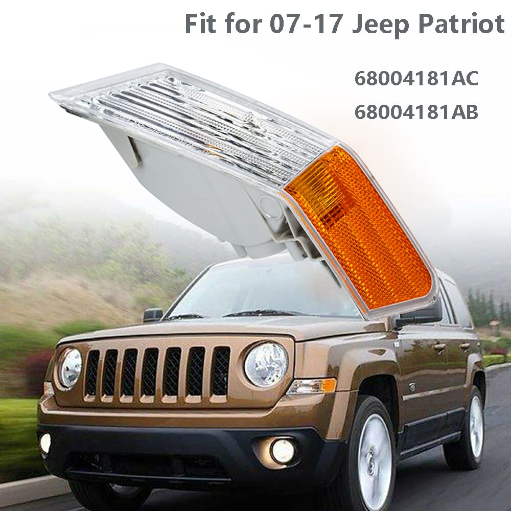 Baceyong Boîtier de feu de stationnement (droite), assemblage de lampe de voyant de signal, 68004181AB Compatible avec Jeep Patriot 2007-2017