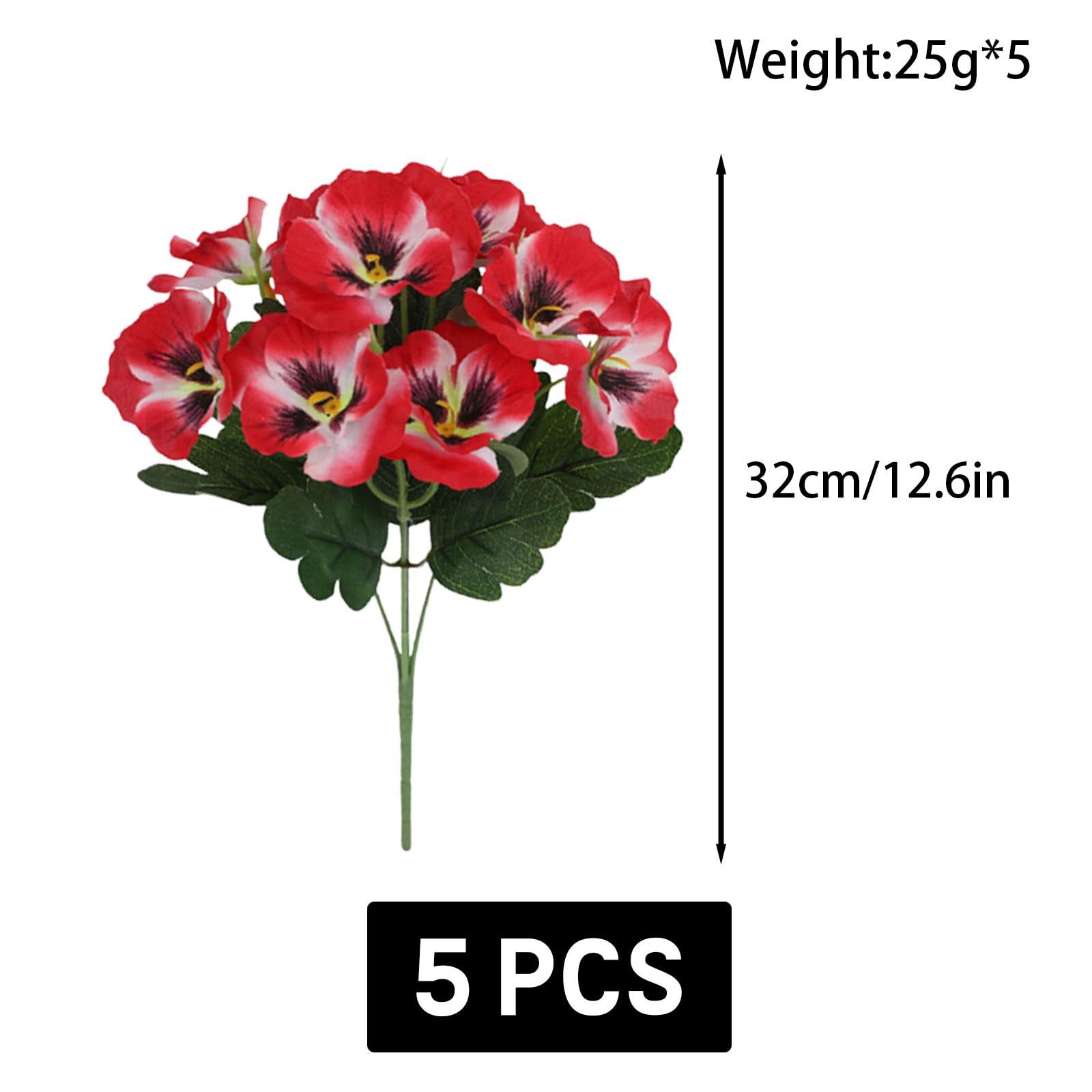 astylishome Faux Flowers that Look Real Red Artificial Flowers Fake Silk Flowers Bouquet Flower Centerpieces for Decoration Flowers Arrangement for Wedding Office Party Home Decoration 3417 - Image 3
