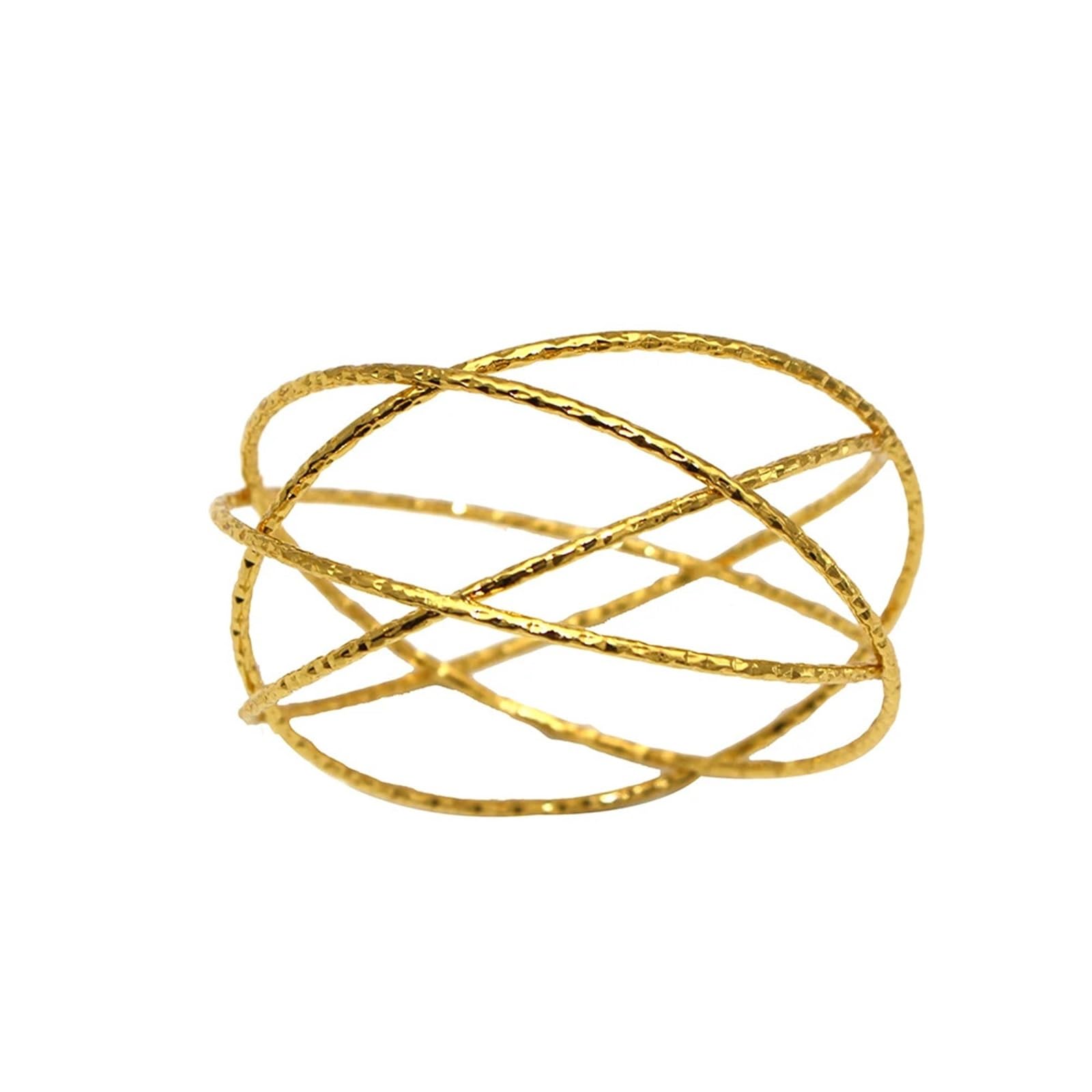 12pcs Handmade Metal Napkin Rings Gold Silver Serviette Buckles for Table Setting