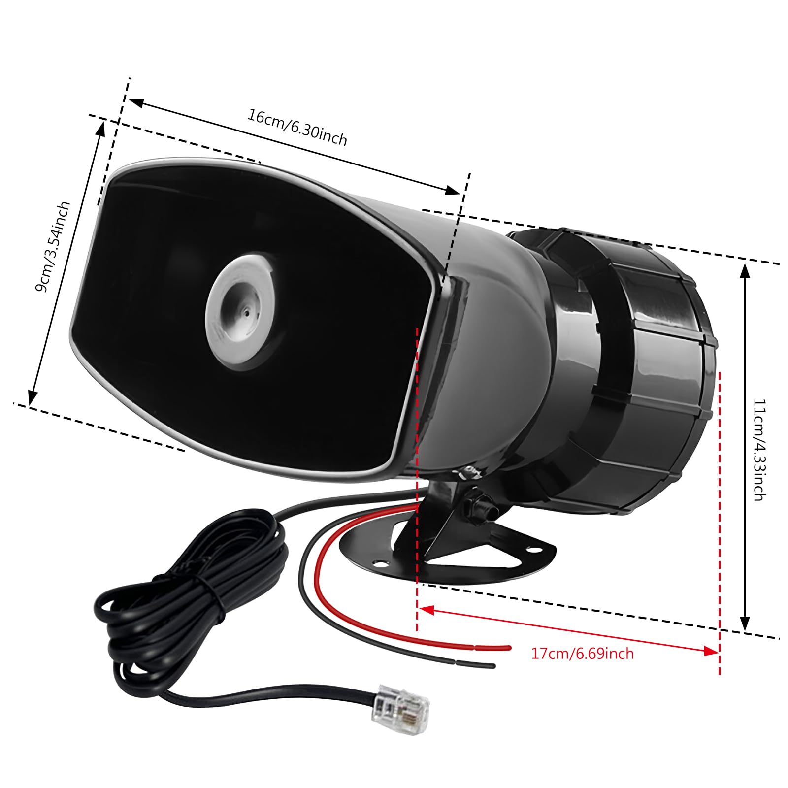 Sirena Autos,12V 100W Sirena Senzas Fili,Audio Autos Sirena,Sirena Per Auto Con 7 Toni,7 Tono Sound Car Sirena,Altoparlante Per Sirena Per Auto,Moto,Camion,Barca