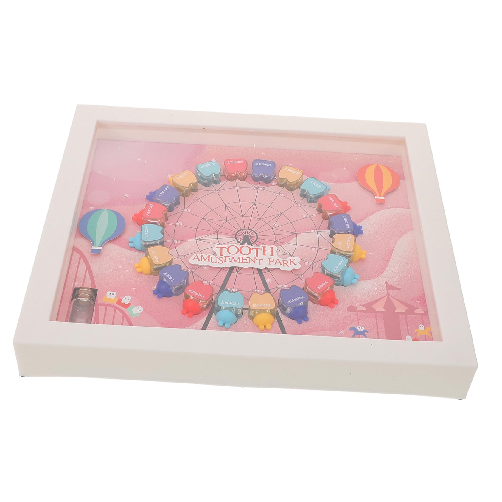 UPKOCH Boîte à Dents de Lait pour Bébé en Plastique, Grosse Roue Décorative Compartiments, pour Conserver les Premières Dents et Cheveux, Maison et Chambre de Bébé