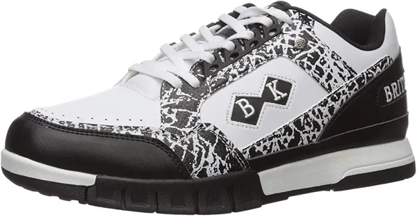 British Knights mens Metros Fashion Sneaker, Black/White/Elephant, 10.5 US