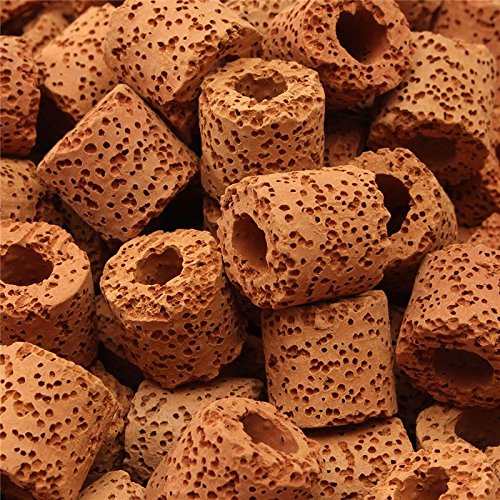 500g Aquarium Red Ceramic Rings Biological Fish Tank Filter Bacteria Media Canister Pond for Fish Aquatic Filters & Accessories (Pack of 500g)
