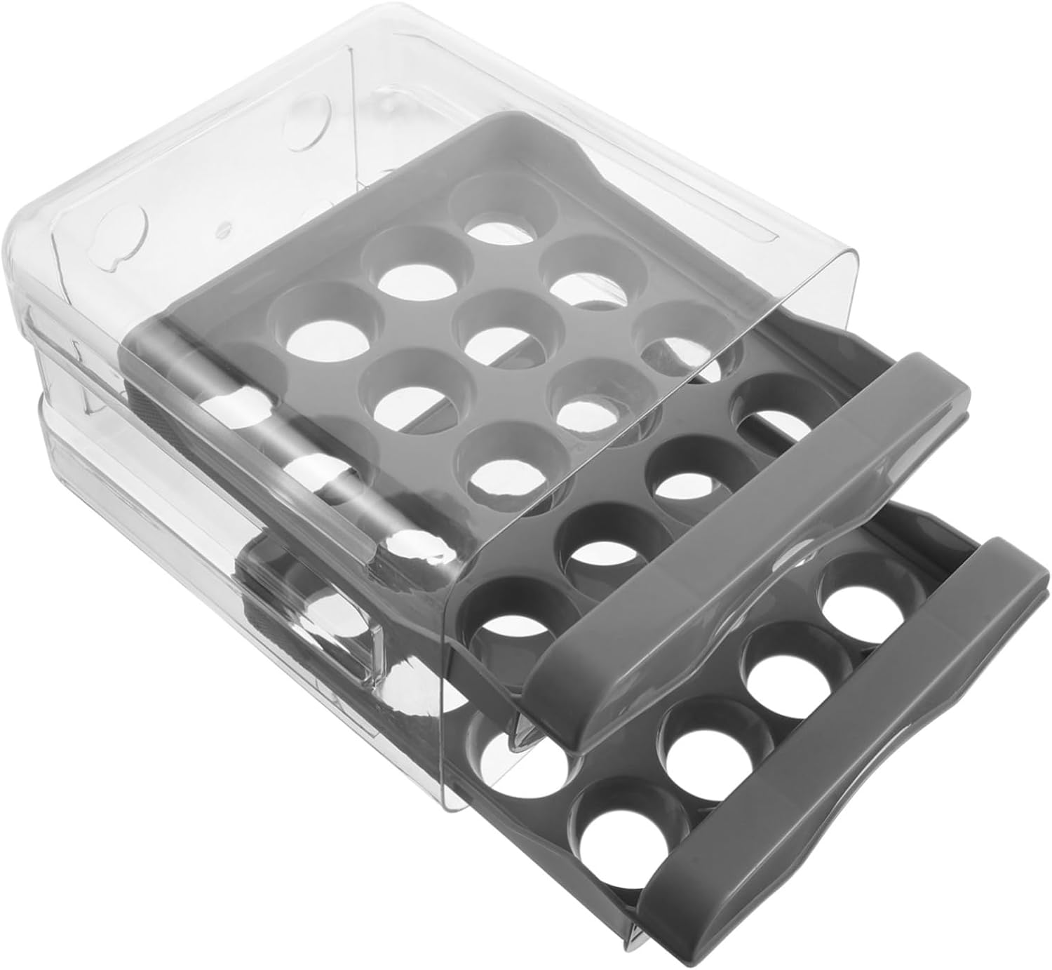 Alipis Double Layer Transparent Egg Storage Box with Lid Egg Holder for Refrigerator and Kitchen Countertop Organization and Rack for Efficient Storage