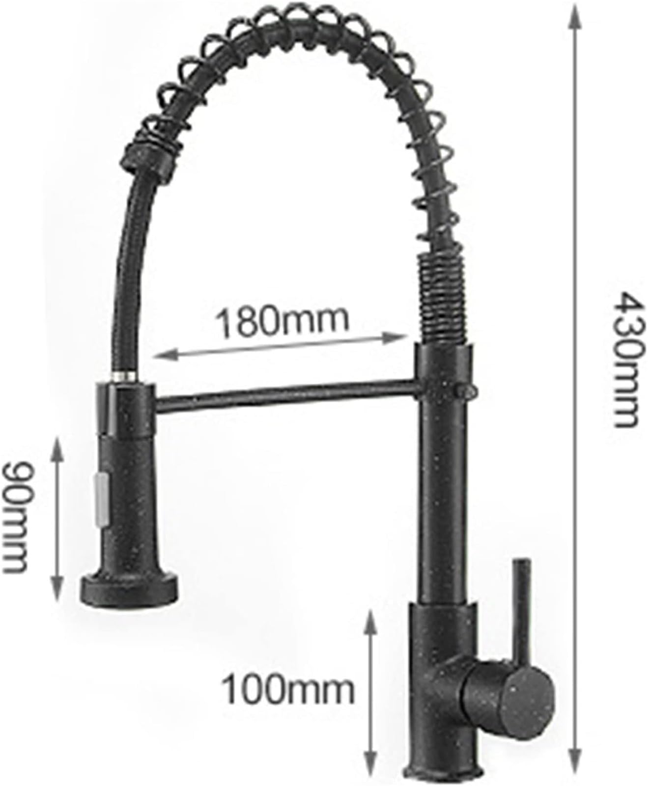 Grifos mezcladores para Fregadero Grifo de Cocina extraíble latón Macizo Gris rociador Monomando 2 Funciones Agua fría y Caliente Moderno un Solo Orificio Elegante.