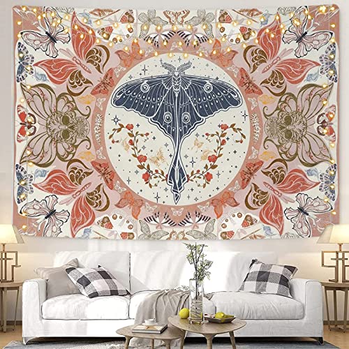 Bekeify Tenture Murale 150×130CM Tapisserie Murales Tapisserie Tenture Psychédélique Papillon Boho Aesthetic Tapiserie Mur pour Salon Chambre Dortoir Decor D'intérieur Tenture Couverture Tissu Mural Cover