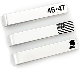Patriotic Stainless Steel Tie Clip Set for Men – Set of 3 American Tie Bars – Durable, Rust-Resistant Dress Accessories for Work, Weddings & Events