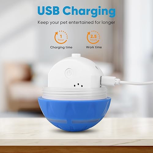 Miniatura 3 de Petbobi Bola rodante activa para perros, pelota interactiva para perros con luz flash LED, incluye juguetes de movimiento automático para perros