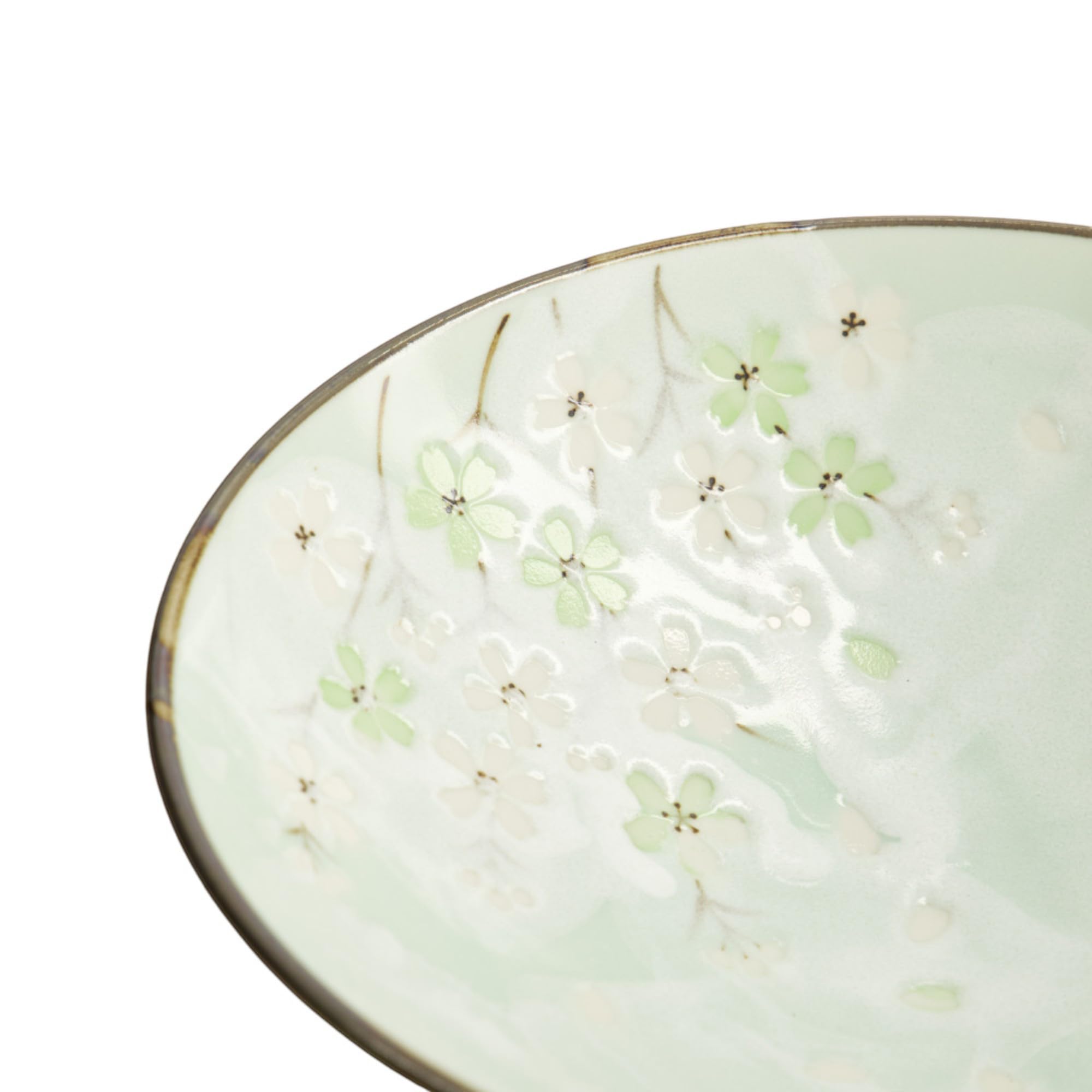 Tokyo Japanese Schalen 2er Set, große Suppen- & Ramen-Schalen, asiatische Keramik-Schüsseln mit Blumenmuster, Ø 24 cm, 8 cm hoch, 1400 ml, handgefertigt in Japan, für Nudeln, Pasta & Salate