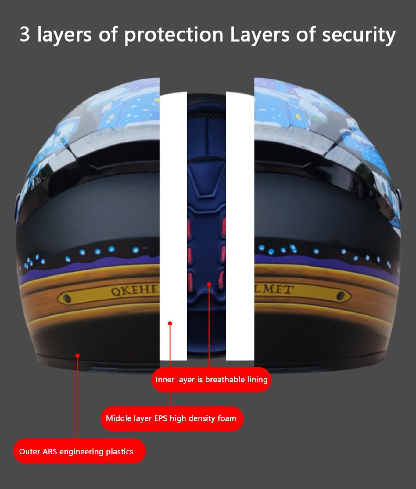 Casco De Moto Integral,Casco De Motocicleta Integral Abatible Aprobado Dot/ECE con Visera Solar Casco De Ciclomotor Integrado para Jóvenes Hombres Y Mujeres