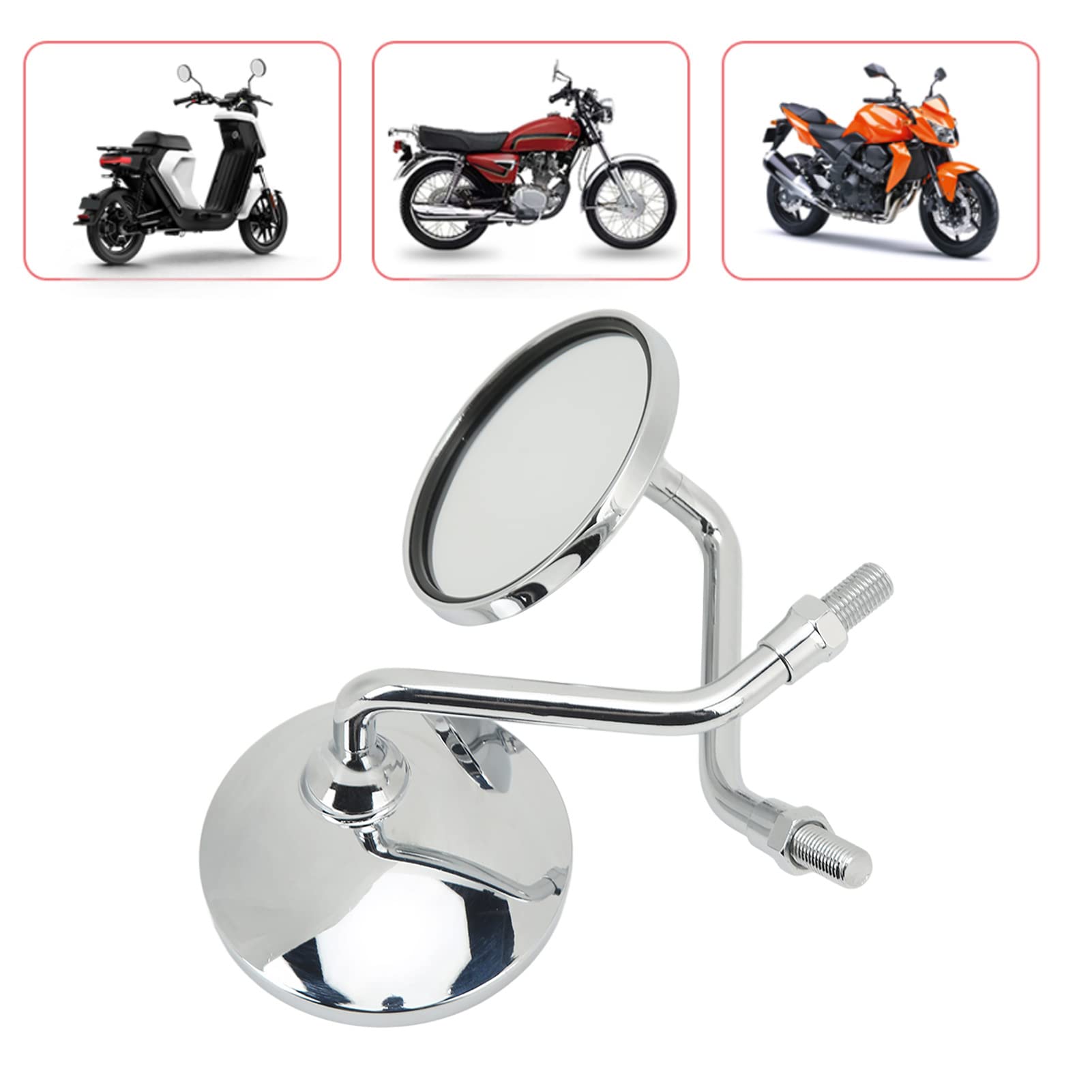 Espejos universales para motocicleta, espejo retrovisor de alta definición para motocicleta, aspecto amplio y hermoso, rendimiento estable para motocicleta