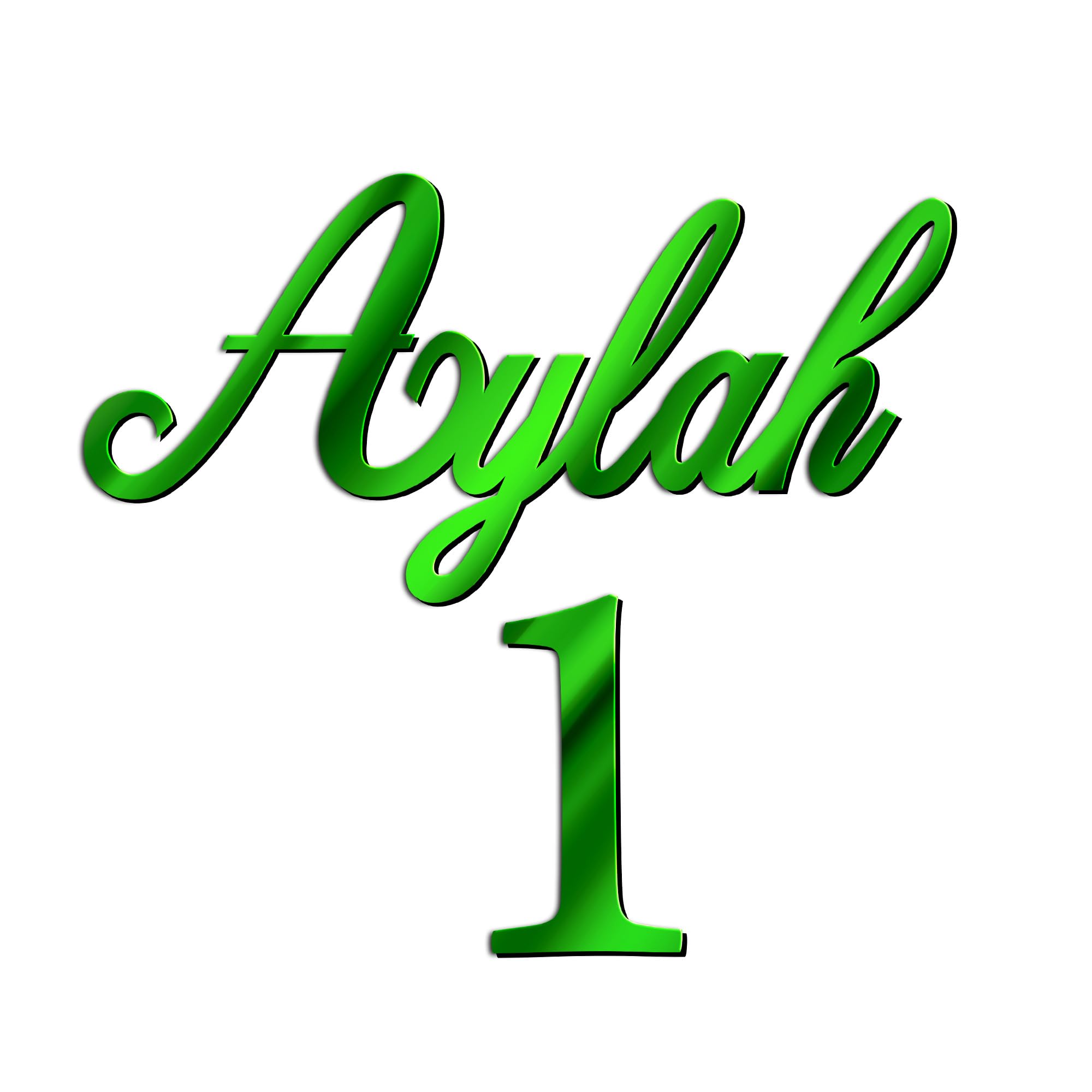World of Sparkles | Personalised Name & Age Birthday Cake Charm | Birthday Party Cake Decoration | Green Mirror - 4"