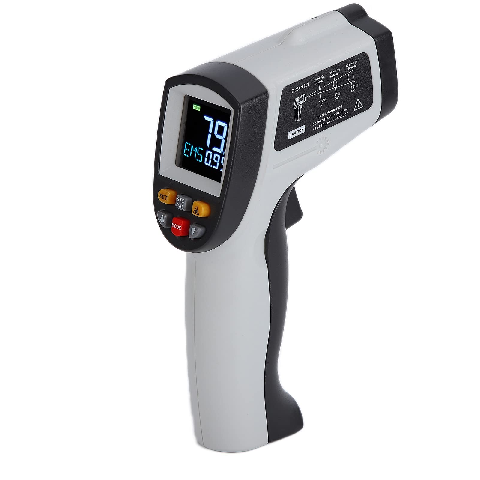 Termometro Pistola per Temperatura Industriale Professionale LCD Digitale Senza Contatto Palmare per Tubi di Acqua Calda, Motori, Industria