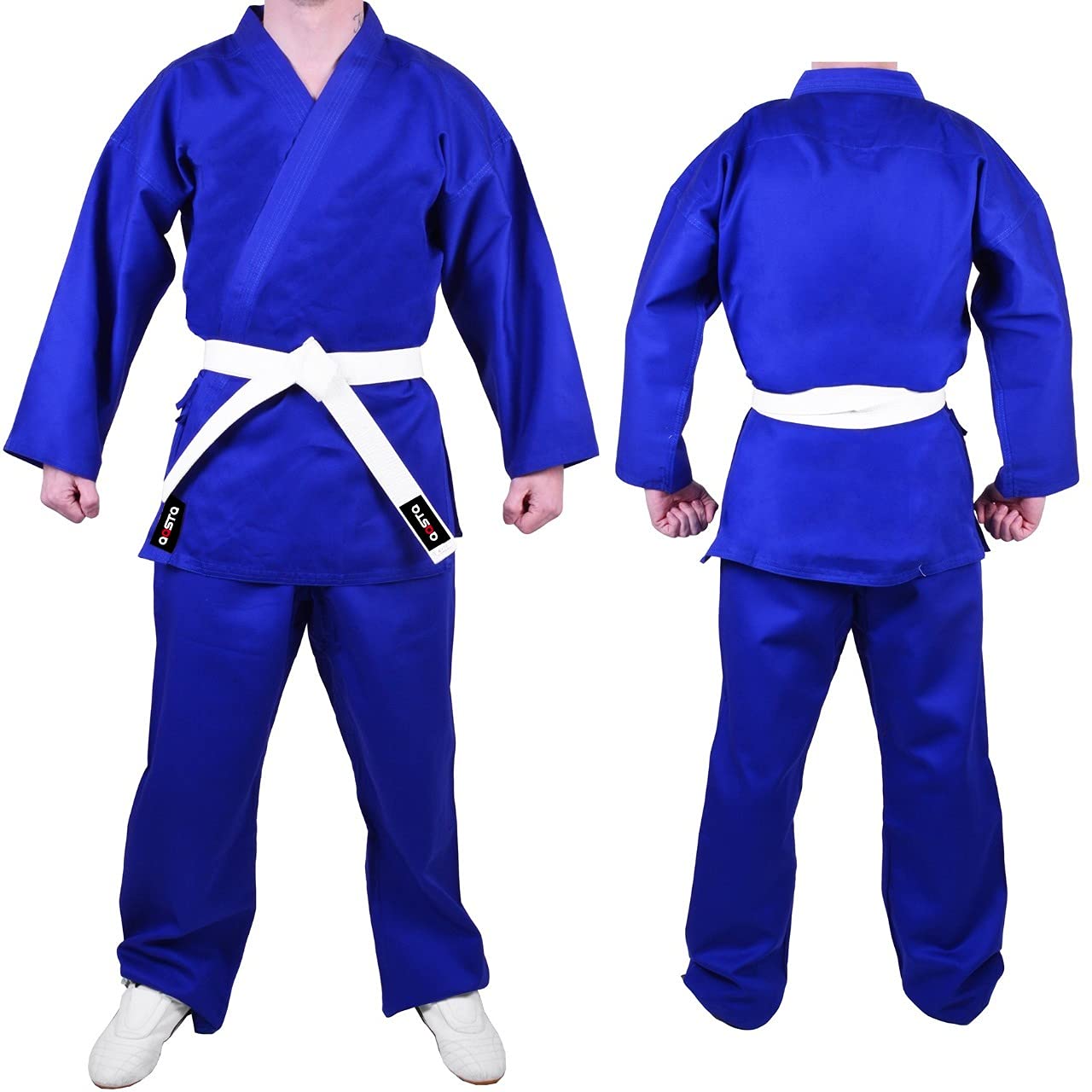 Aasta Karate Gi Suit mundurek sztuki walki zestaw z białym pasem mieszanka bawełny poliestrowej, lekka, dresy Judo Taekwondo karate dla dzieci