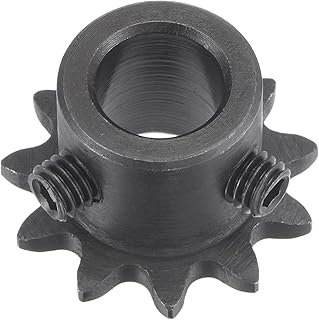 uxcell 11 Tooth Roller Sprocket B Type, 25 Chain, Single Strand 1/4" Pitch, 8mm Bore Black Oxide C45 Carbon Steel with Set Screws for ISO 04C
