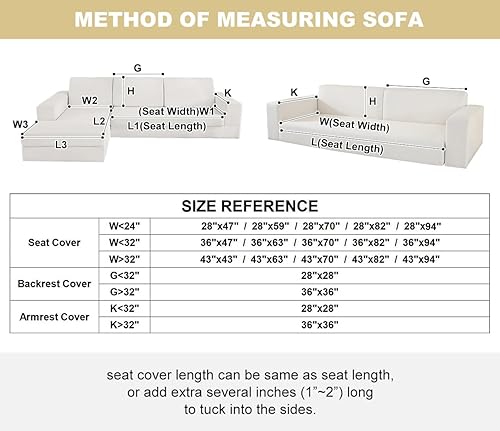 Miniatura 7 de vctops Funda de piel sintética de conejo para sofá, funda geométrica de felpa mullida para sofá seccional, antideslizante, suave y cálida, protector