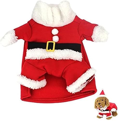 Miniatura 8 de Nuevo disfraz de Papá Noel de Navidad para Mascotas Abrigo con capucha de invierno para perro Chihuahua Yorkshire caniche, xs