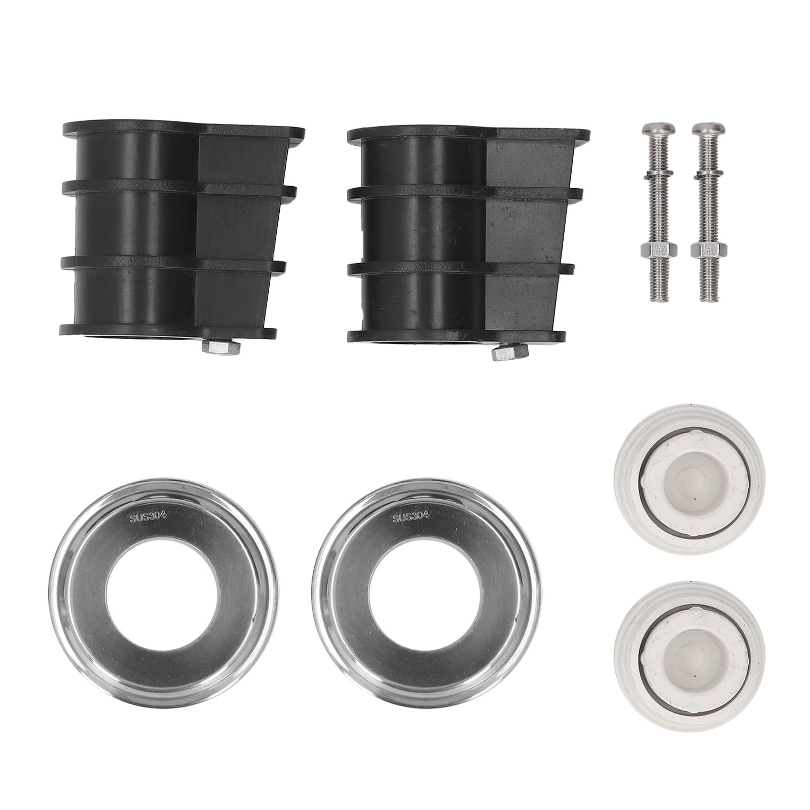 Haofy 8 Anclajes para Escaleras de Piscina, Kit de Fijación Segura de Pasamanos para Piscinas Enterradas con Tubo de 1,7 Pulgadas con Estabilidad Mejorada, Fácil Instalación y Juego Completo de