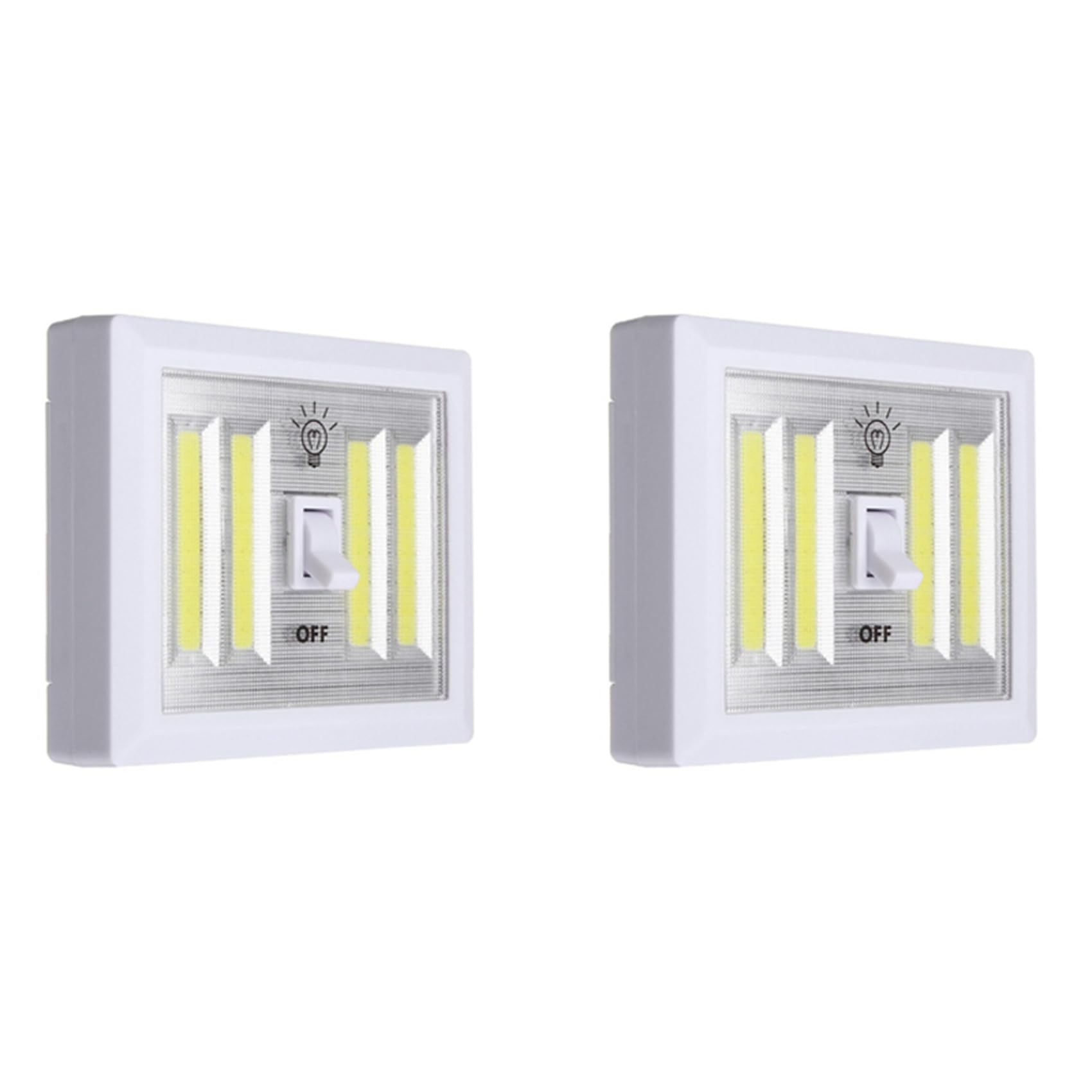 Hndhbfgrt 2Pcs COB Wall Lamp Switch LED Battery Powered Garage Cabinet Closet Lamp Emergency Camping Night Lights
