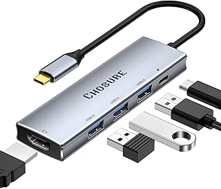 USB C Hub, 5 in 1 USB-C Splitter Thunderbolt 3 Hub to 4K HDMI Adapter for MacBook, USB 3.0 Port, 100W PD,Chosure Type C Dongle Compatible with MacBook Pro Air HP XPS Steam Deck and More Type C Devices