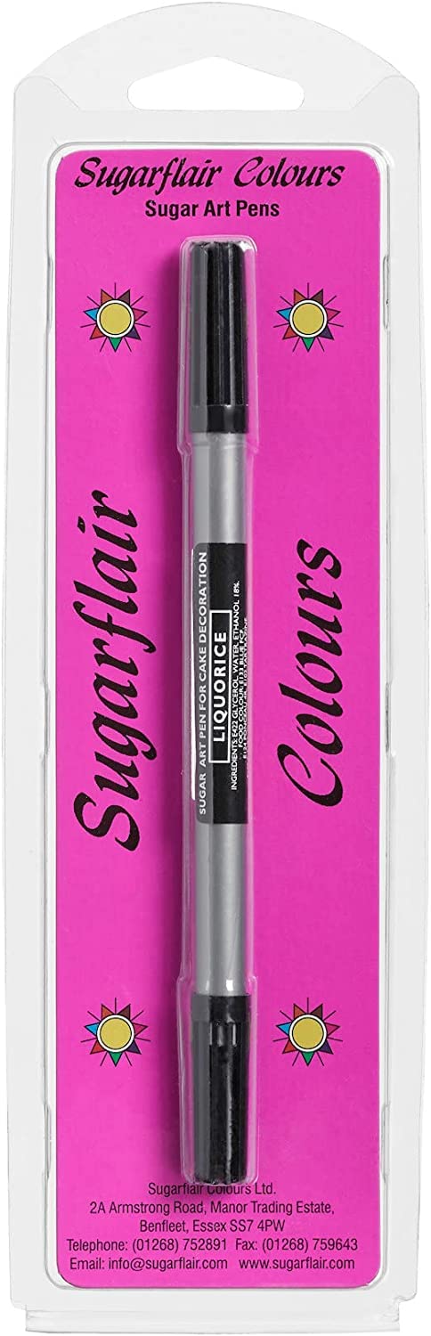 Sugarflair Edible Food Colouring Colour Pens 4 Cake Decorating - Black LIQUORICE