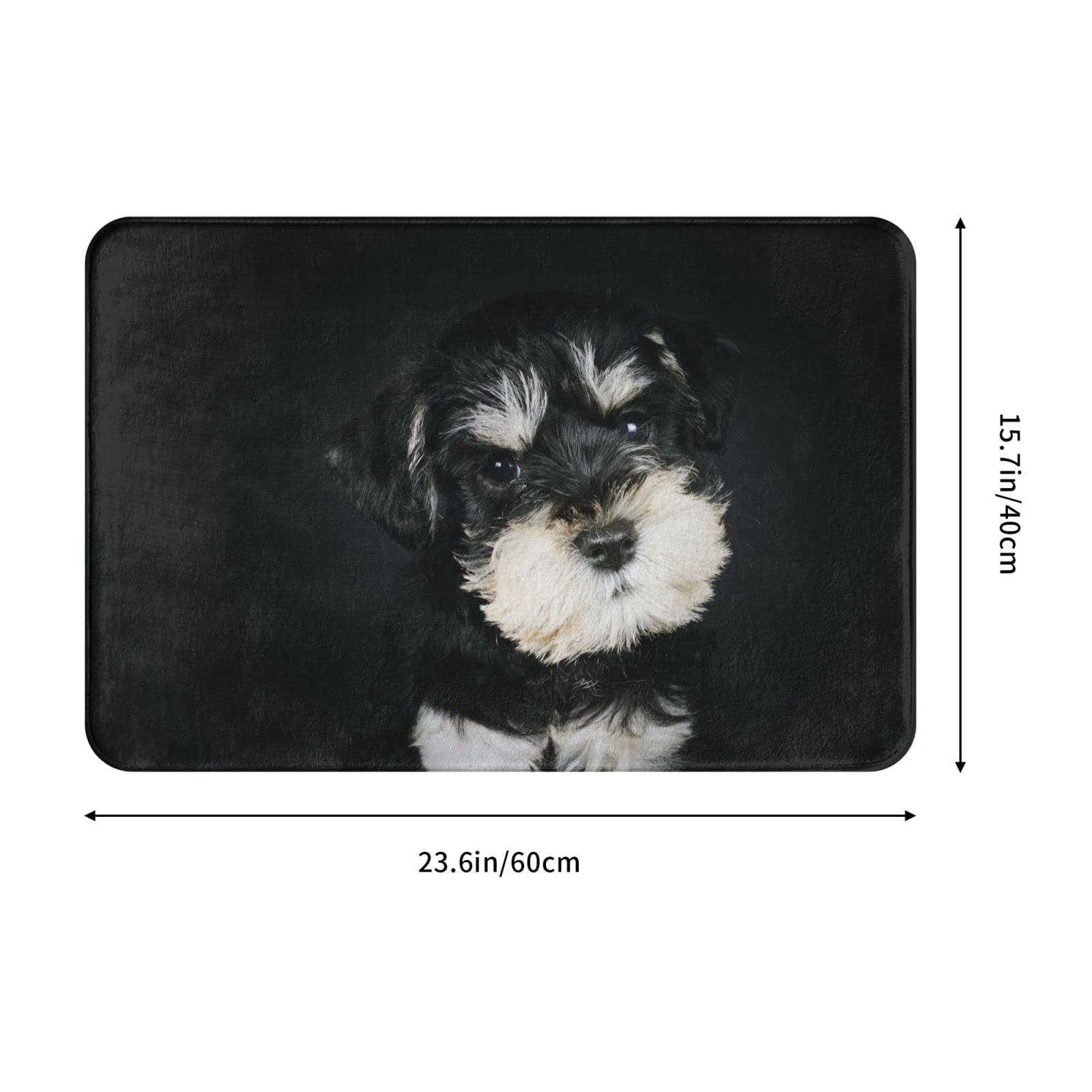 Amazon | ミニチュア・シュナウザーの子犬 玄関マット 室内 屋外