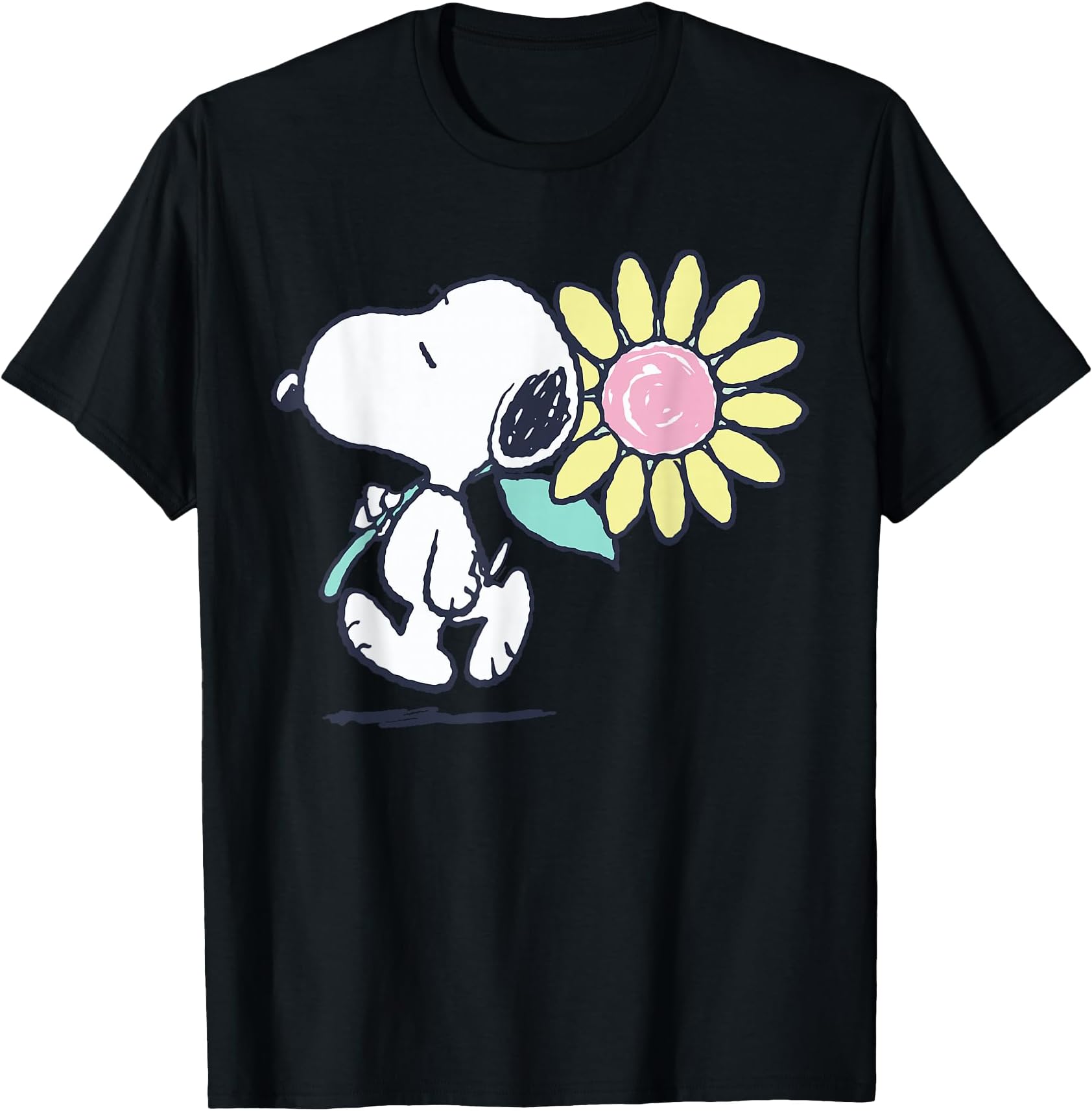 Peanuts Snoopy Pink Daisy Flower T-Shirt