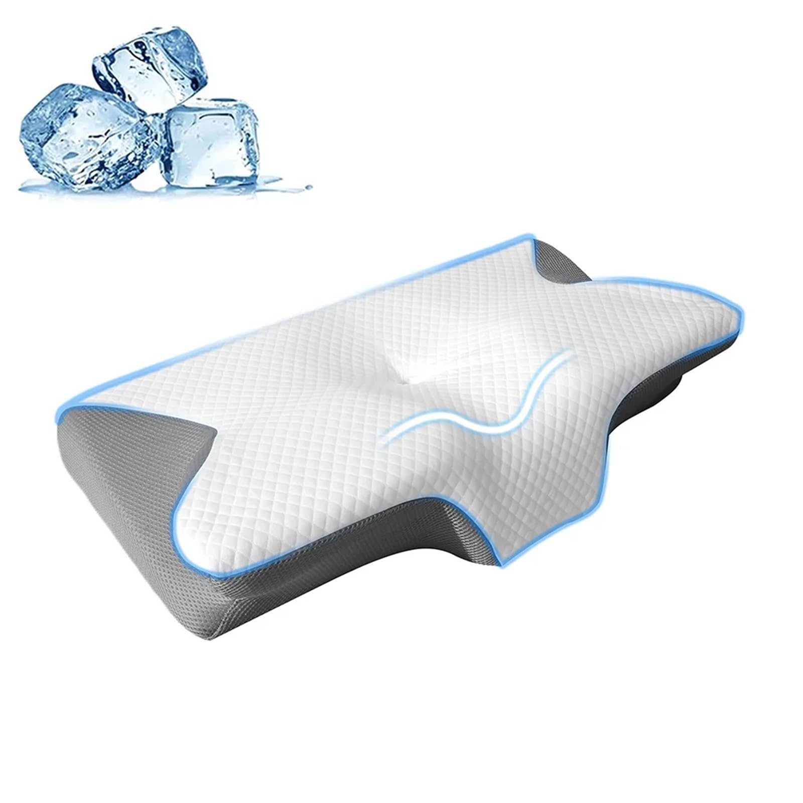 DSFIHJO Natural Latex Pillow Butterfly Sleep Memory Neck Pillow Slow Rebound Comfortable Foam Cervical Orthopedic Massage Bed