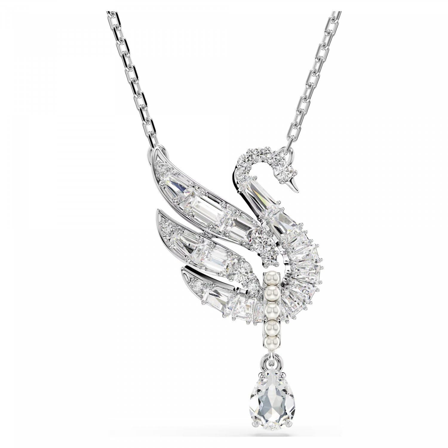 Swarovski Swan Kollektion, Weiß, Rhodiniert