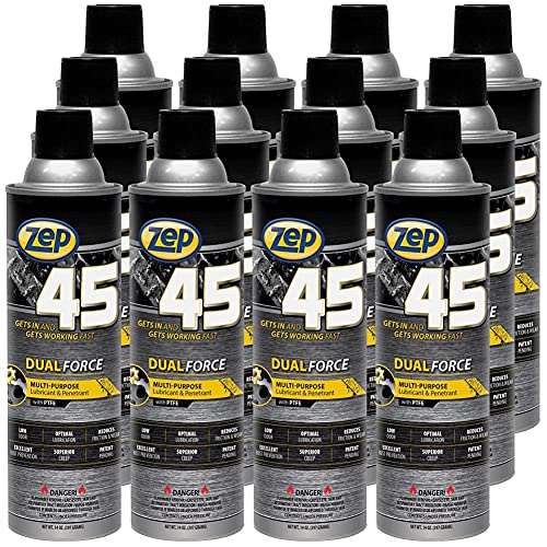 Zep 45 Dual Force Lubricant and Penetrant 14 Oz Aerosol 374301 (Case of 12) Professional Formula Dual Purpose