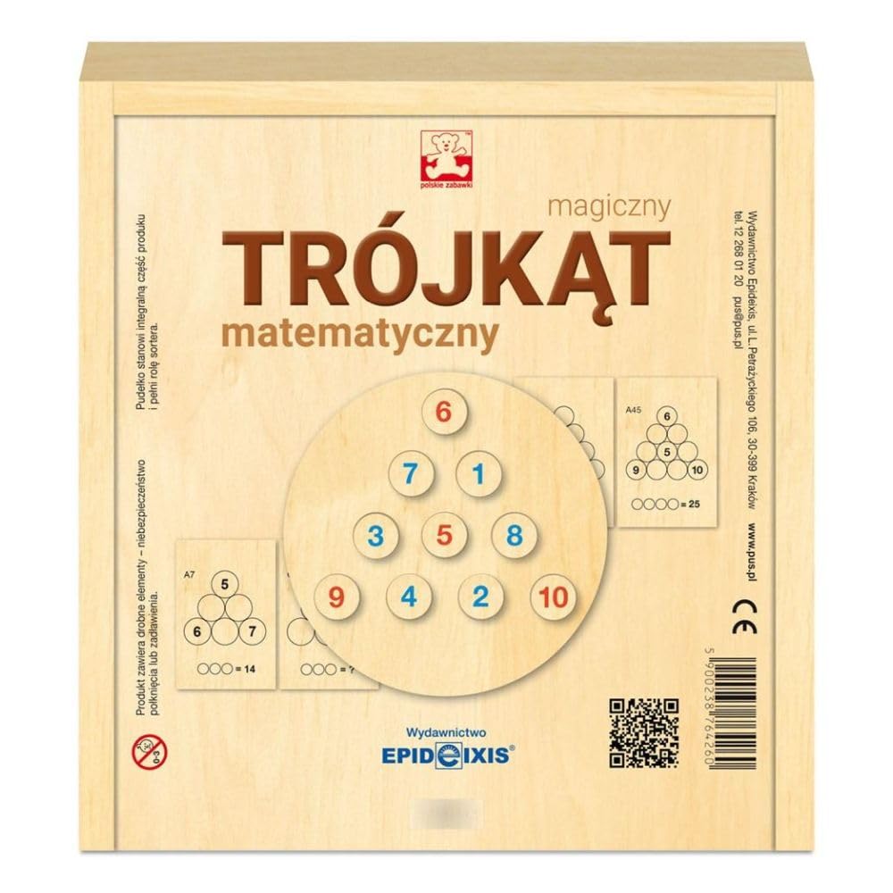 Magiczny Trójkąt Matematyczny W Drewnianym Pudełku Polska Gra Logiczna Polska Gra planszowa Po Polsku