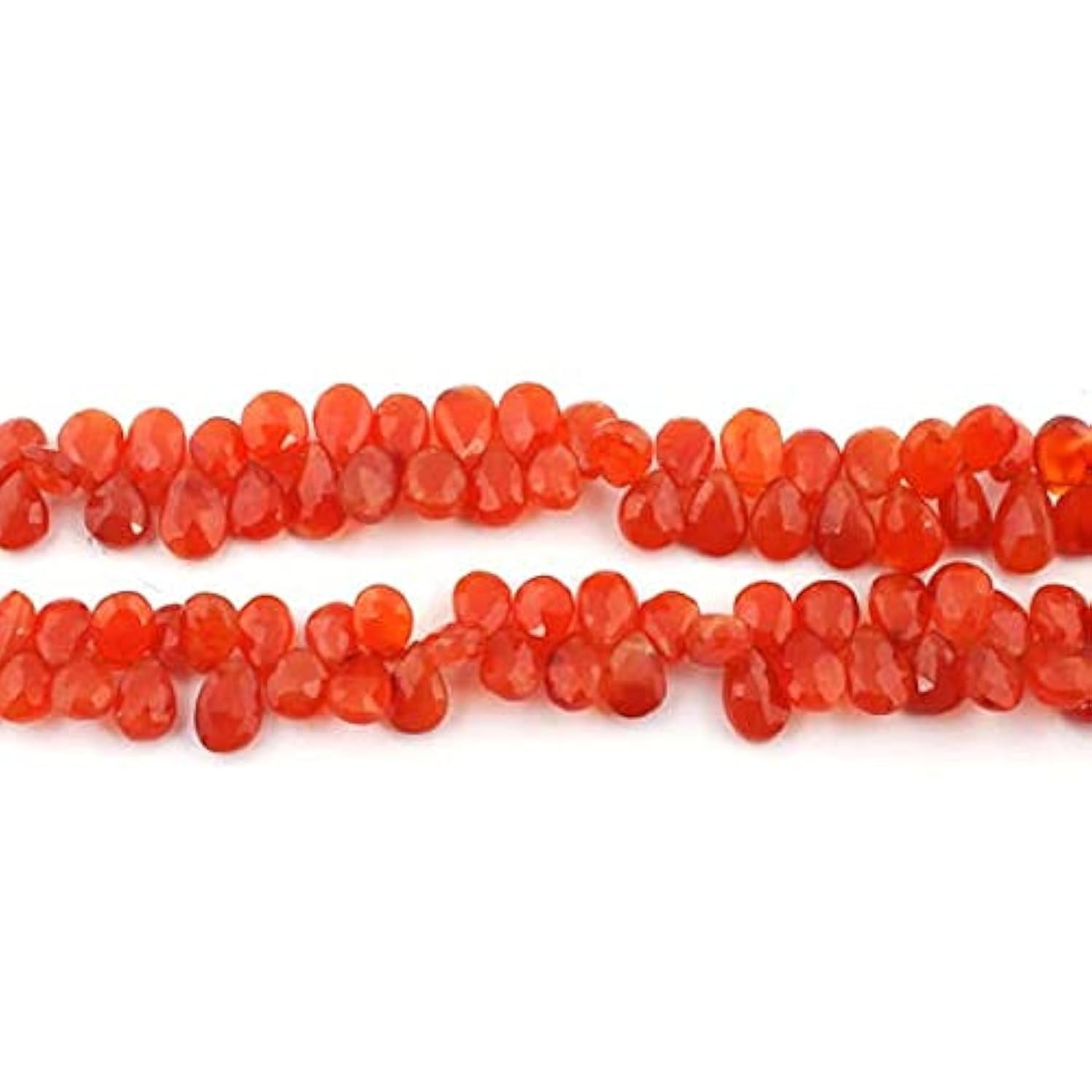 Cornaline naturelle en briolettes poire facettées de qualité supérieure fil 8" LKBEADS SB489