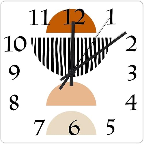 Miniatura 9 de HaHciioo Relojes de pared de PVC modernos de mediados de siglo, modernos y minimalistas de 12 pulgadas, de mediados de siglo, funcionan con pilas,