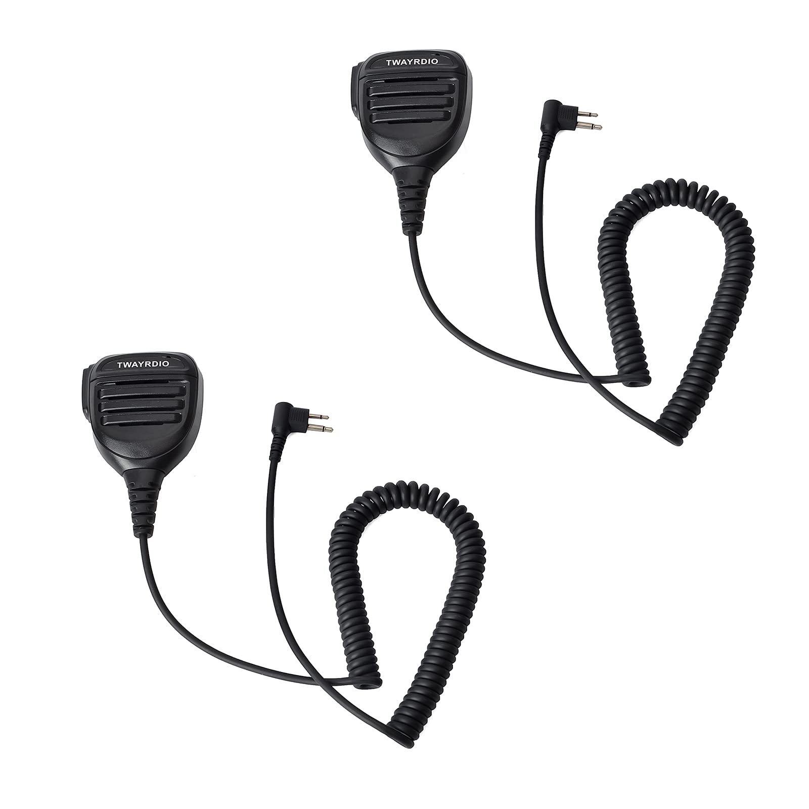 TWAYRDIO Altoparlante portatile Microfono a spalla radio bidirezionale Microfono a spalla per radio Motorola CP200 CP200D CP185 Yaesu FT-4XR FT-65R FT-25R, design compatto, cavo a spirale a lunga (2)