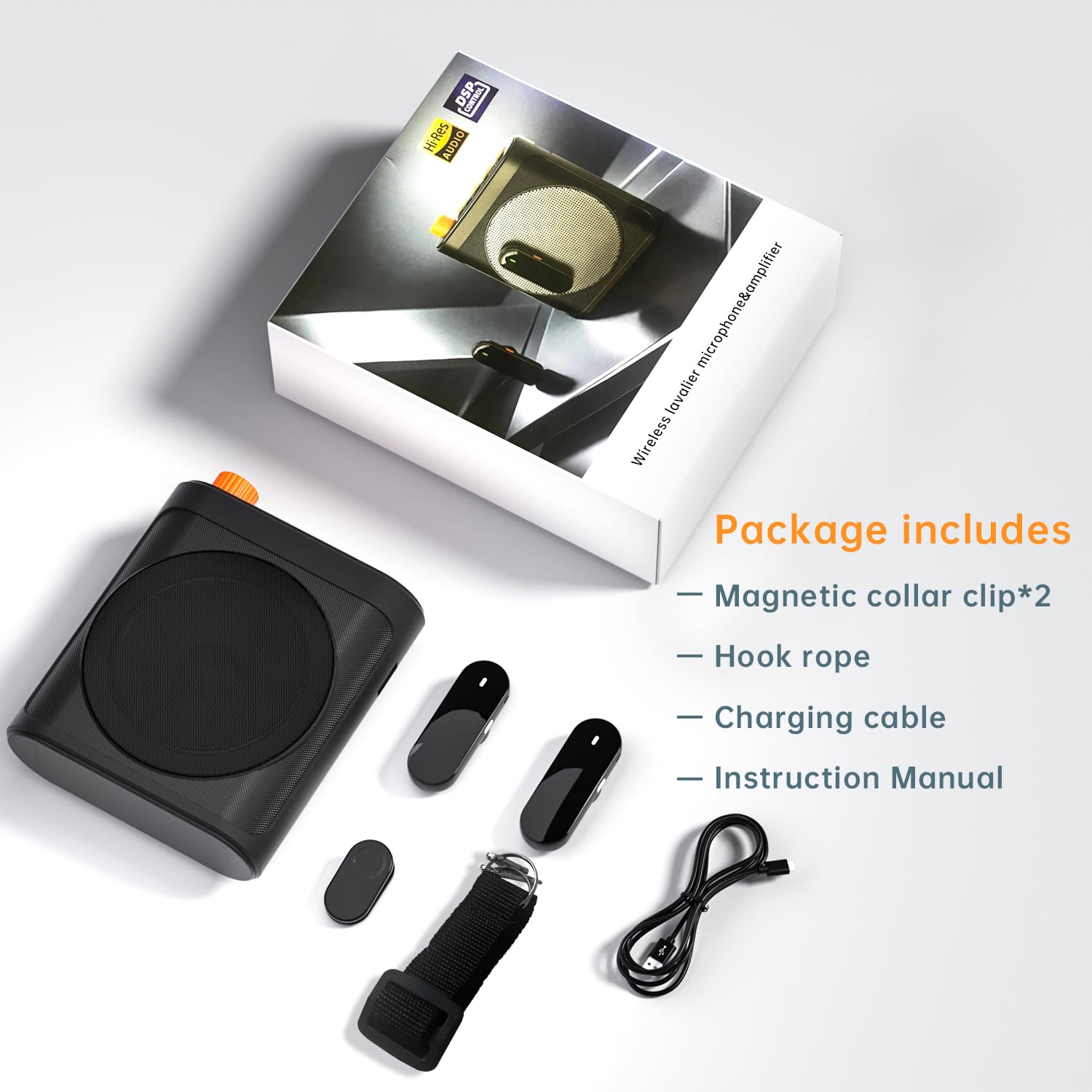 Amplificatore vocale portatile con 2 microfoni wireless, suono ricaricabile ad alta definizione per insegnanti e anziani