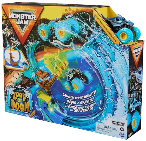 Monster Jam Arène À Cascades Megalodon Loop Of Doom Avec Monster Truck En Métal Moulé Exclusif À 'échelle 1:64 Jouets Pour Garçons À Partir De - vue 9