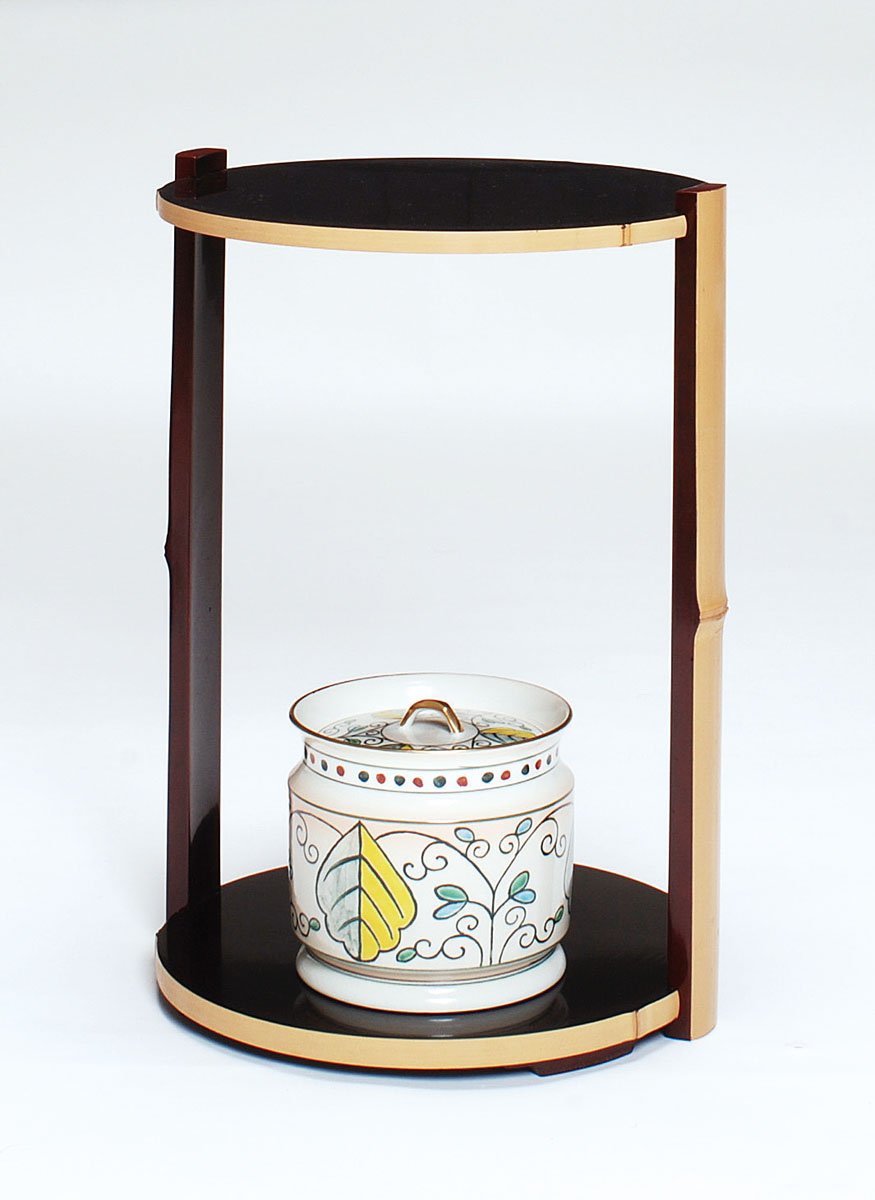 Amazon｜茶道具商 左座園 茶道具 棚 溜 竹貼丸卓 而妙斎好写