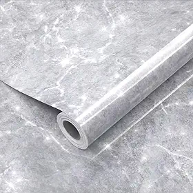 Papel de Parede Revestimento Adesivo Vinilíco Autocolante Mármore Envelopamento Mesa Móveis Lavável 3m x 45cm (Mármore Cinza Pietra)