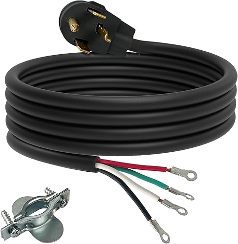 Miniatura 8 de GREATIDE Cable de secado de 4 puntas, 10 pies SRDT 104, cable de alimentación de extensión de electrodomésticos de 30 amperios, NEMA 14-30, gris