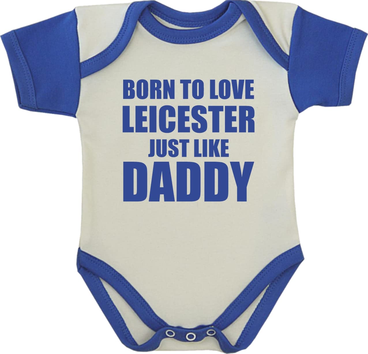 BabyPrem Born to Love Leicester Baby Clothes Bodysuit Royal Blue Newborn to 12 Months