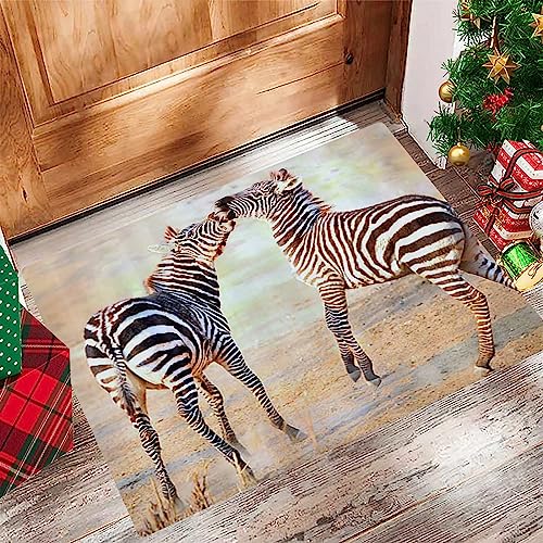 EKSED Tappeti da Bagno Antiscivolo 60X100 cm,Zebra di animali selvatici sulle praterie africane,Tappetino Lavabile in Lavatrice con Microfibre Morbide Assorbenti per Vasca, Doccia e Bagno