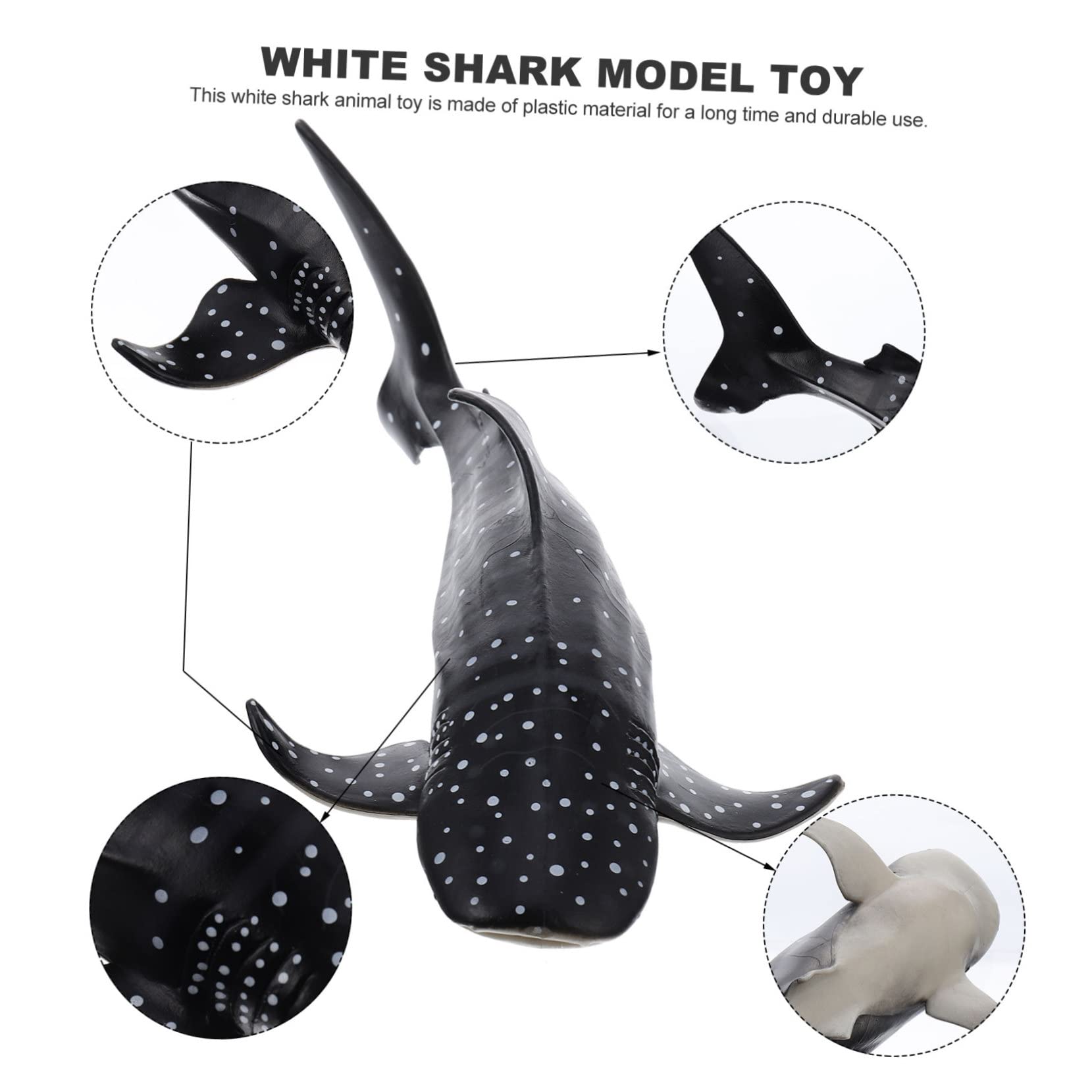 Modèle de Simulation Requin-baleine Noir en Plastique pour Garçon et Filles
