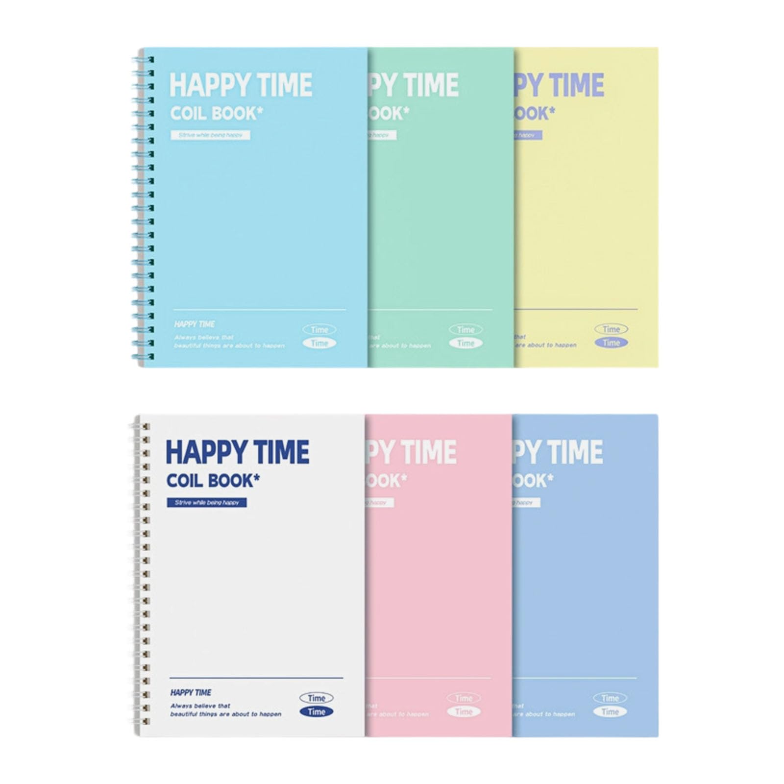 6 quaderni con copertina rigida Tecnologia rilegatura a spirale Pagine resistenti strappo Portatili per viaggiatori Studenti Spirali colorate