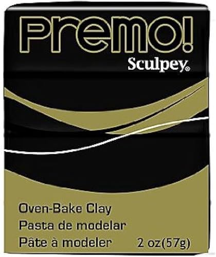 Sculpey Premo Premium - Arcilla polimérica negra, 2 onzas (paquete de 5)