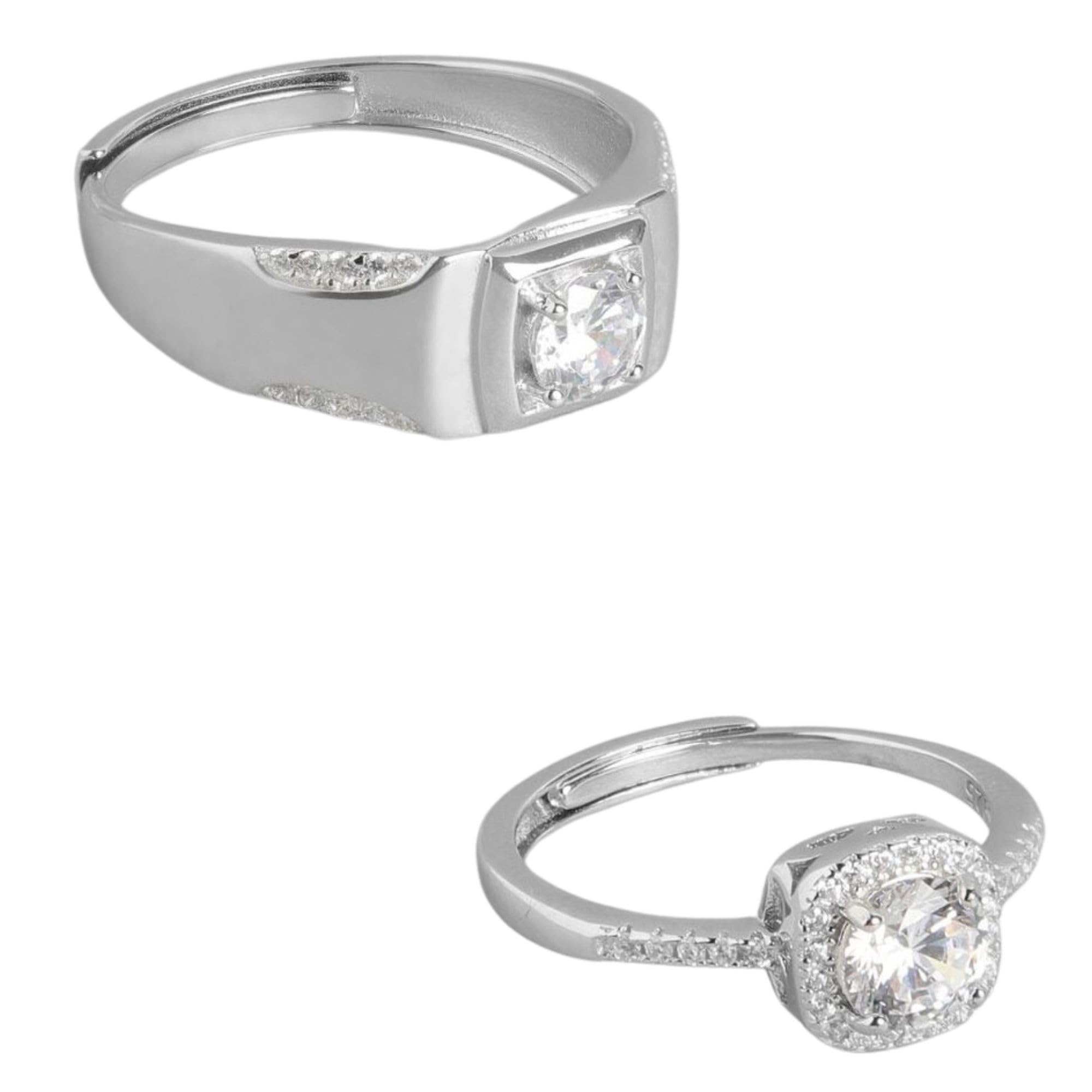 zavya 925 Sterling Silver Solitaire Couple Ring | Gift for Couples | With Certificate of Authenticity and 925 Hallmark-picture-10