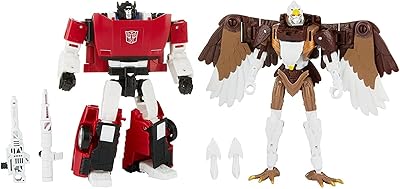 Transformers Toys Generations Kingdom Battle Across Time Collection Deluxe Class WFC-K42 Sideswipe & Maximal Skywarp, Age 8 and Up, 14 cm - Amazon Exclusive