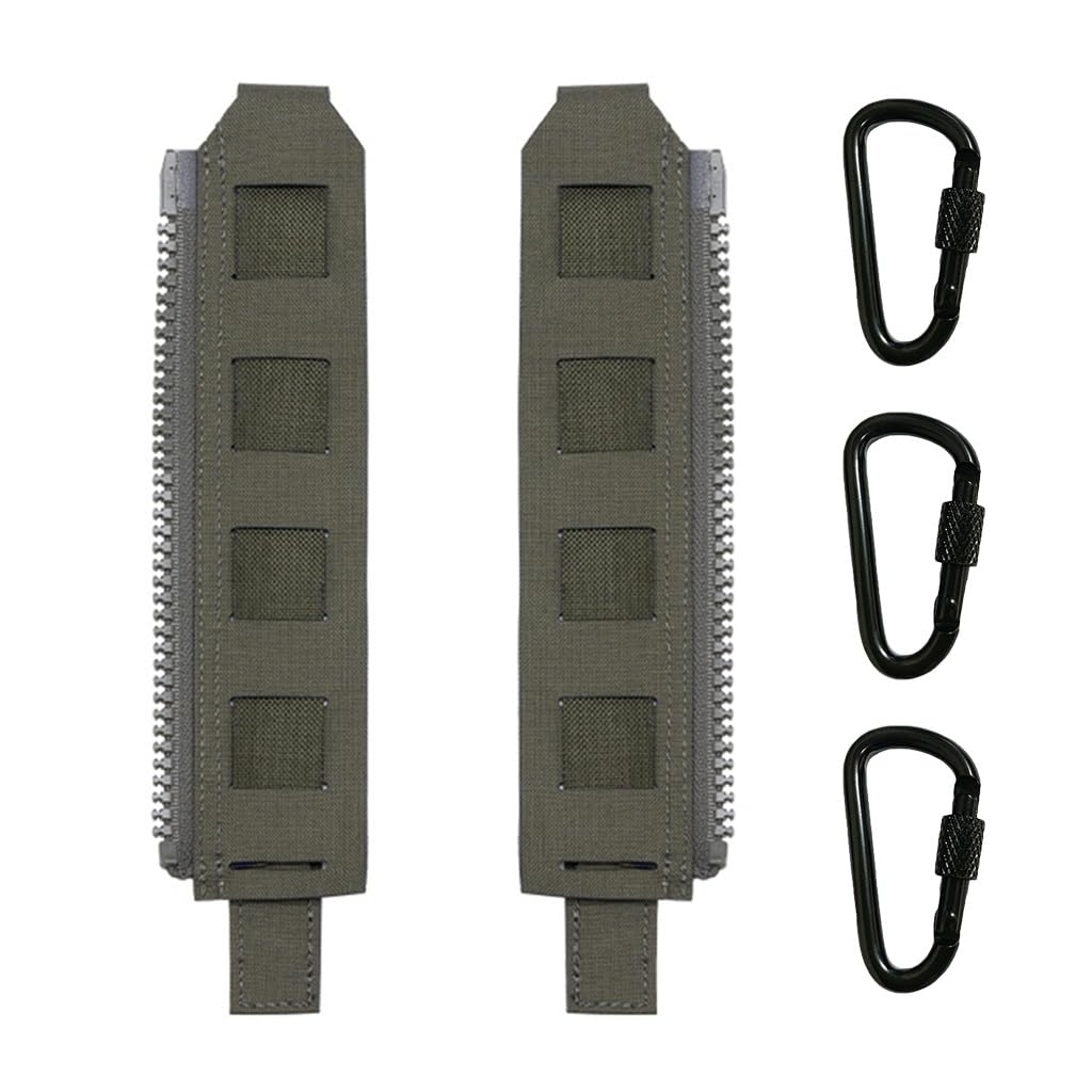 WLXW Tactical Back Panel MOLLE Zipper Kit Molle Zipper Strap Adapter With Expand Loading For Sports Tactical Vest CPC JPC(GREEN)