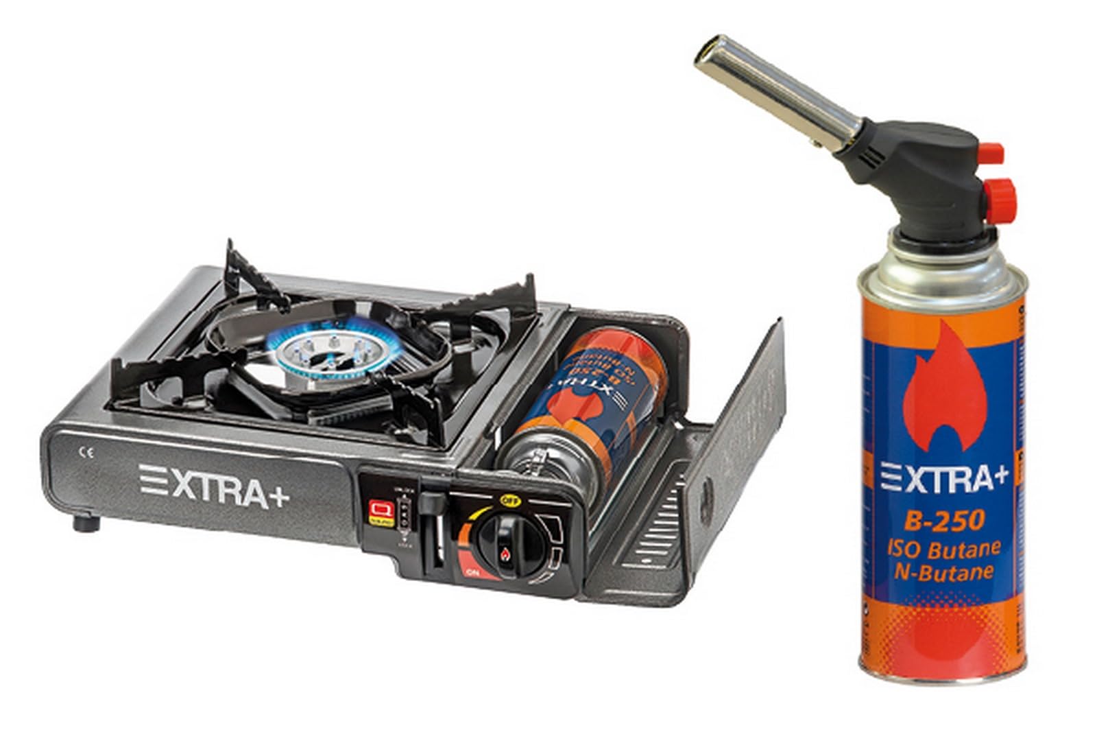 Pack de Cartuchos de Gas Butano Recambio de Gas Propano Portable Gas Butano Tokai Compatible para Cocina Portátil, Hornillo, Soplete Soldador, Camping B-250 227gr (12 Unds, Naranja & Azul)