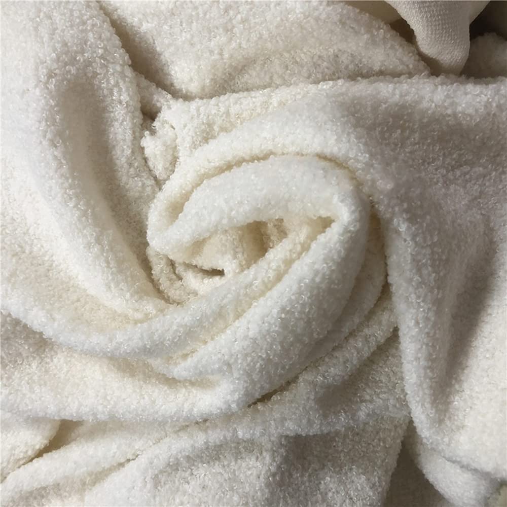 Gris Tela de Felpa Tejido de Terciopelo Teddy Resistente al Desgaste Polar Tela de Lana Material Artesanal de imitación de Lana de Cordero(Size:1.6m*10m)